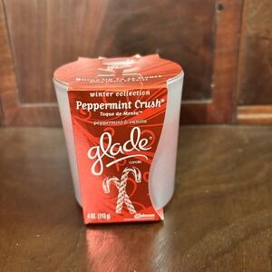 Glade Peppermint Crush Candle‎ Winter Collection Peppermint Vanilla 4oz